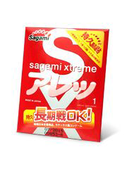 Утолщенный презерватив Sagami Xtreme FEEL LONG с точками - 1 шт. - 0