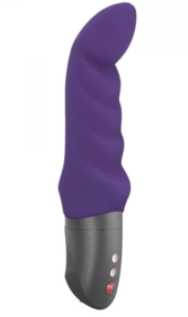 Фиолетовый вибратор Abby G с загнутым кончиком - 18,9 см. - 0