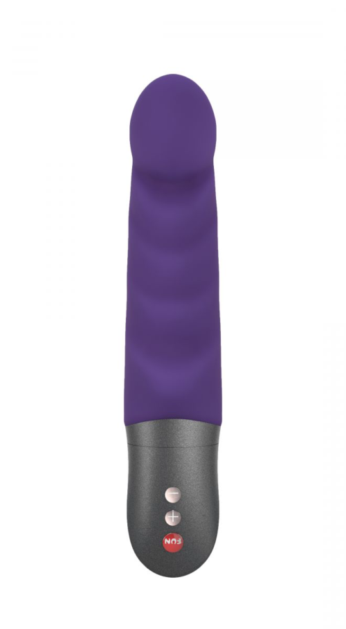 Фиолетовый вибратор Abby G с загнутым кончиком - 18,9 см. - 1