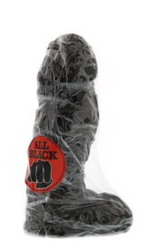 Чёрный фаллоимитатор с точками у мошонки All Black - 18 см. - 1