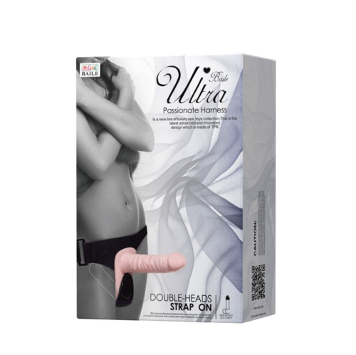 Женский страпон на эластичных ремешках с вибрацией и вагинальной пробкой - 18 см. - 7