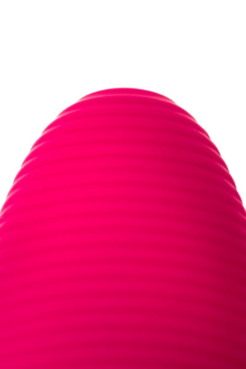 Розовый вибромассажёр с небольшим клиторальным отростком - 15 см. - 7