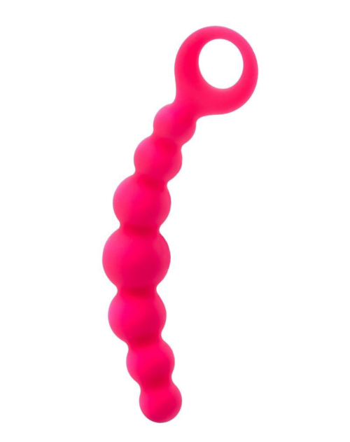 Розовый анальный стимулятор с ручкой-кольцом - 0