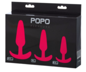 Набор из 3 розовых анальных втулок POPO Pleasure - 0