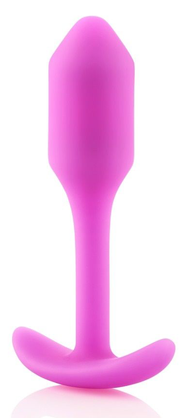 Розовая пробка для ношения B-vibe Snug Plug 1 - 9,4 см. - 4
