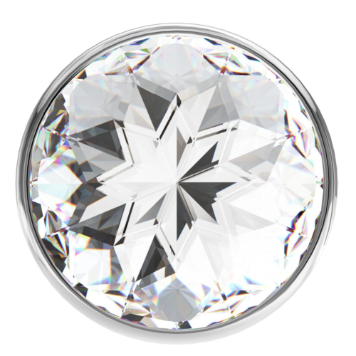 Малая серебристая анальная пробка Diamond Clear Sparkle Small с прозрачным кристаллом - 7 см. - 2