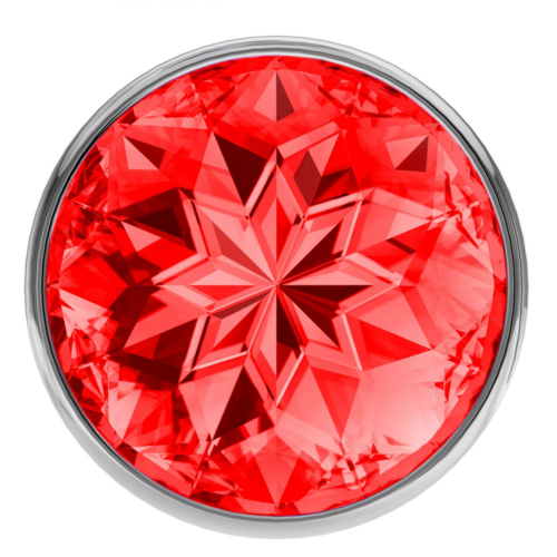 Малая серебристая анальная пробка Diamond Red Sparkle Small с красным кристаллом - 7 см. - 2