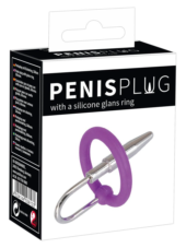 Уретральный плаг с силиконовым кольцом под головку Penis Plug - 5