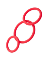 Набор из 3 красных эрекционных колец различного диаметра - 0