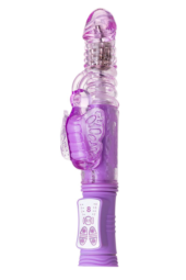 Фиолетовый хай-тек вибратор High-Tech fantasy с вращением бусин - 24,5 см. - 0