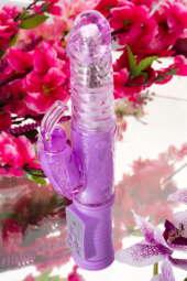 Фиолетовый хай-тек вибратор High-Tech fantasy с вращением бусин - 24,5 см. - 14
