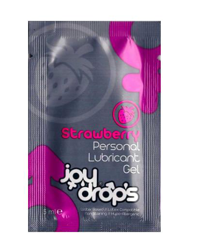 Пробник смазки на водной основе с ароматом клубники JoyDrops Strawberry - 5 мл. - 0