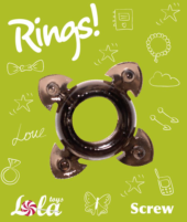 Чёрное эрекционное кольцо Rings Screw - 1