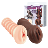 Комплект мастурбаторов-вагин - телесная и темнокожая - 0