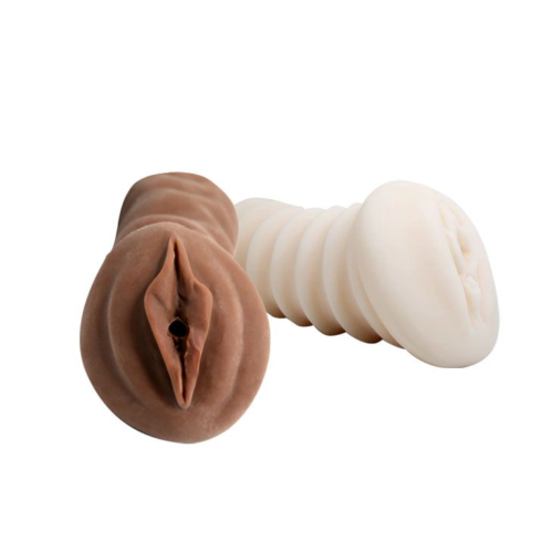 Комплект мастурбаторов-вагин - телесная и темнокожая - 2
