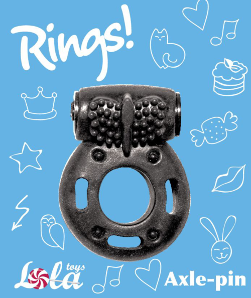 Черное эрекционное кольцо с вибрацией Rings Axle-pin - 1