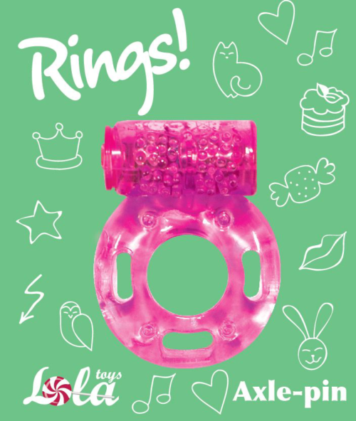 Розовое эрекционное кольцо с вибрацией Rings Axle-pin - 2