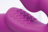 Ярко-розовый безремневой вибрострапон Evoke Vibrating Strapless Silicone Strap-on Dildo - 1