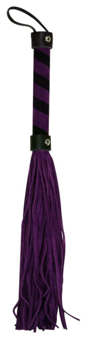 Фиолетовая замшевая плётка Bad Kitty Lila - 38 см. - 1