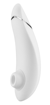 Белый бесконтактный клиторальный стимулятор Womanizer Premium - 0