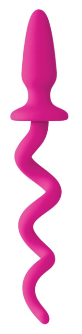 Розовая анальная пробка с хвостом-спиралью Oinkz - 0