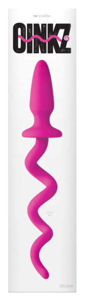Розовая анальная пробка с хвостом-спиралью Oinkz - 1