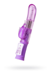 Фиолетовый вибратор High-Tech fantasy с бабочкой для клитора - 22,4 см. - 1