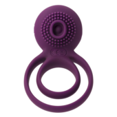 Фиолетовое эрекционное виброкольцо Tammy с подхватом мошонки - 2
