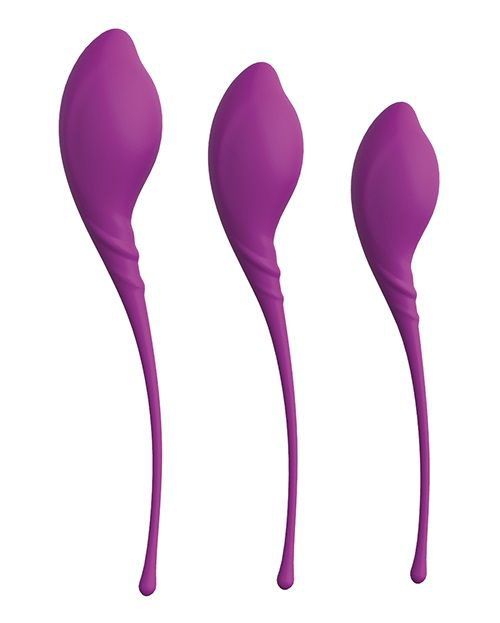 Набор из 3 фиолетовых вагинальных шариков PLEASURE BALLS EGGS KEGEL EXERCISE SET - 0