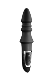 Черный конический анальный вибромассажер-ёлочка JOYFUL PLUG VIBRATOR 5.5INCH - 14 см. - 0