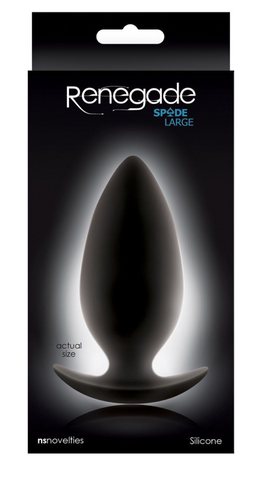 Большая чёрная анальная пробка Renegade Spades для ношения - 10,1 см. - 1