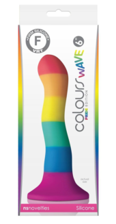 Радужный волнистый фаллоимитатор Colours Pride Edition 6 Wave Dildo - 19 см. - 1