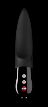 Чёрный вибратор Volta с раздвоенным кончиком - 18,9 см. - 1