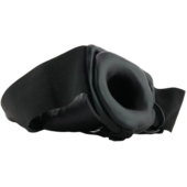 Чёрный полый страпон с вибрацией Unisex Vibrating Hollow Strap-On - 14 см. - 3