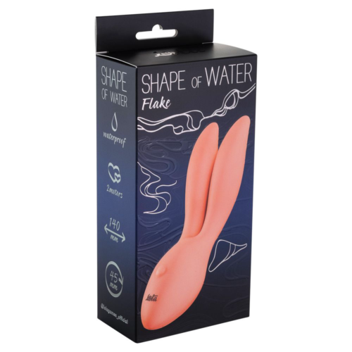 Розовый водонепроницаемый вибратор с ушками Shape of water Flake - 1
