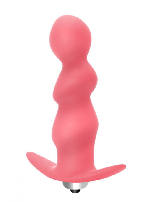 Розовая фигурная анальная вибропробка Spiral Anal Plug - 12 см. - 0