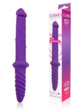Двусторонний фиолетовый фаллоимитатор Cosmo - 23 см. - 1