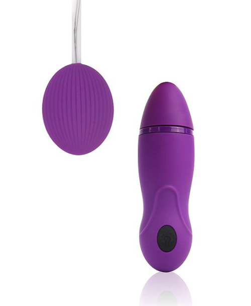 Фиолетовое виброяйцо Cosmo с пультом управления вибрацией - 0