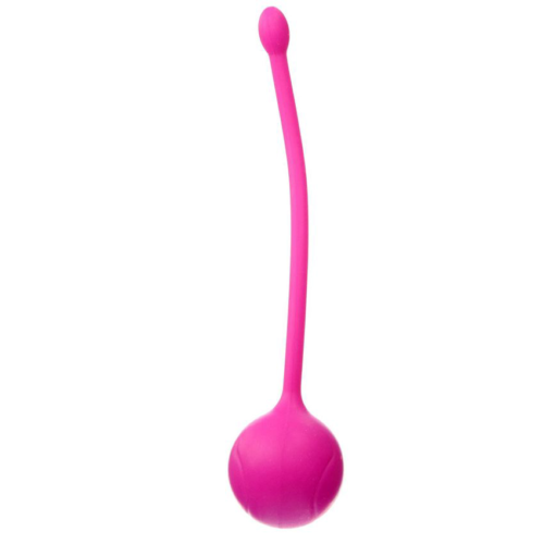 Розовый металлический шарик с хвостиком в силиконовой оболочке - 0
