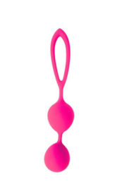 Розовые вагинальные шарики с петлёй Cosmo - 0