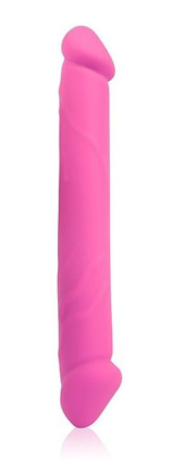 Двосторонний розовый фаллоимитатор Cosmo - 23 см. - 0