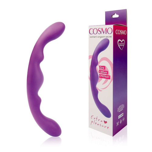 Фиолетовый двусторонний фаллоимитатор Cosmo - 26 см. - 1