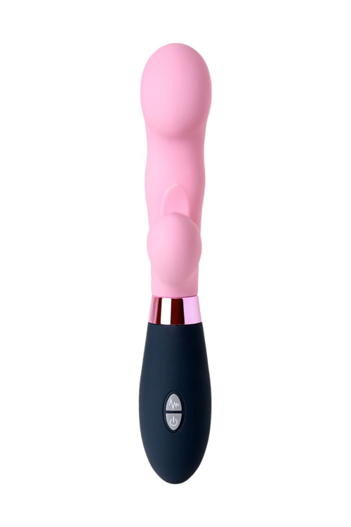 Розовый вибромассажер Ornella с клиторальным стимулятором - 21,5 см. - 1