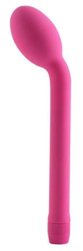Розовый тонкий вибростимулятор с увеличенной головкой Slender G - 20,3 см. - 0