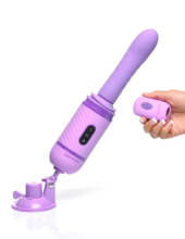 Фиолетовый автоматический вибромассажер с функцией поступательных движений Love Thrust-Her - 12