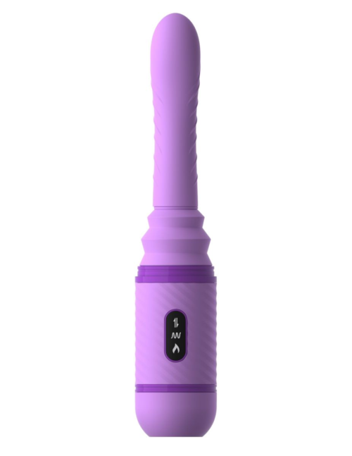 Фиолетовый автоматический вибромассажер с функцией поступательных движений Love Thrust-Her - 0