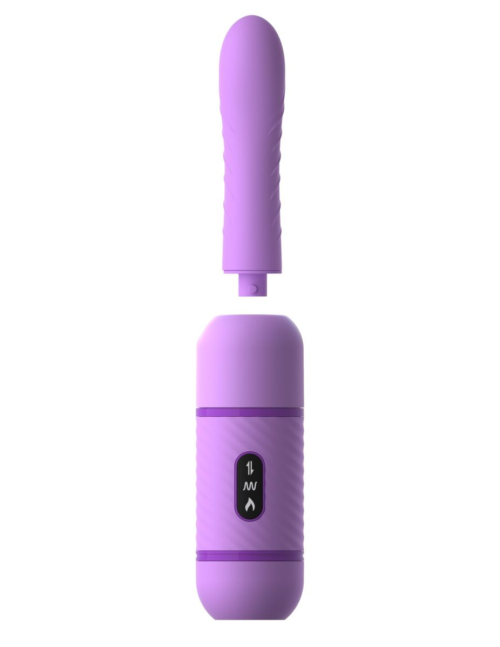 Фиолетовый автоматический вибромассажер с функцией поступательных движений Love Thrust-Her - 2