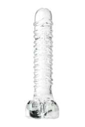 Стеклянный прозрачный фаллоимитатор Sexus Glass - 21 см. - 3