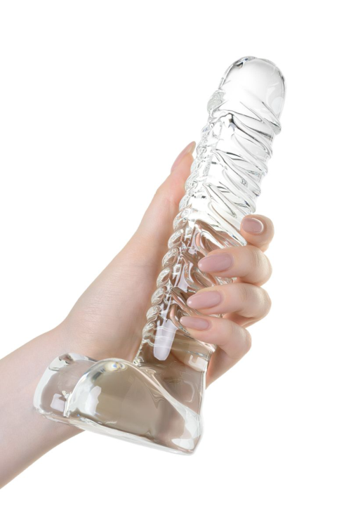Стеклянный прозрачный фаллоимитатор Sexus Glass - 21 см. - 5
