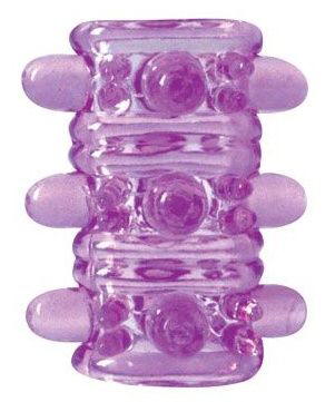 Открытая фиолетовая насадка на пенис Crystal Sleeve - 5,5 см. - 0